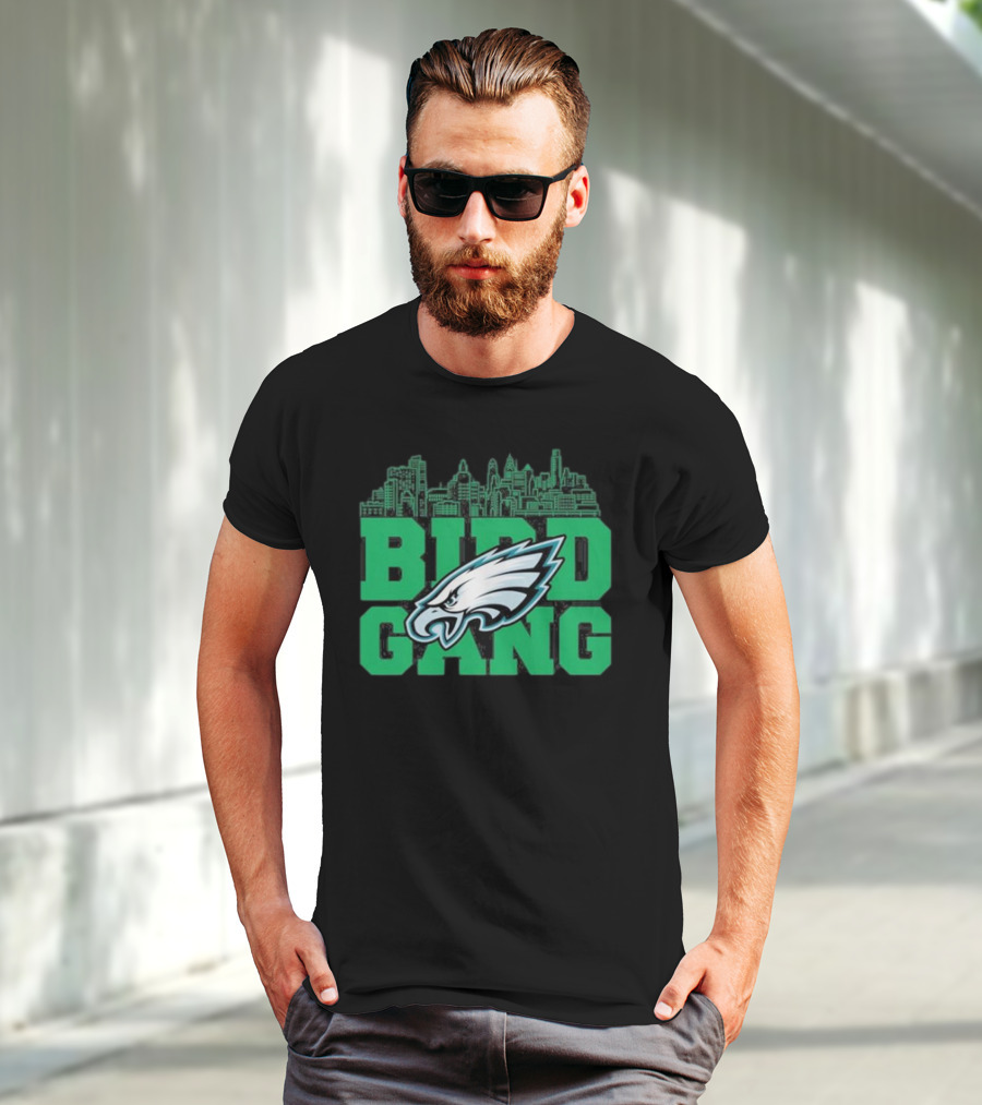 Bird Gang Philadelphia Eagles Bird Head Skyline T-Shirt