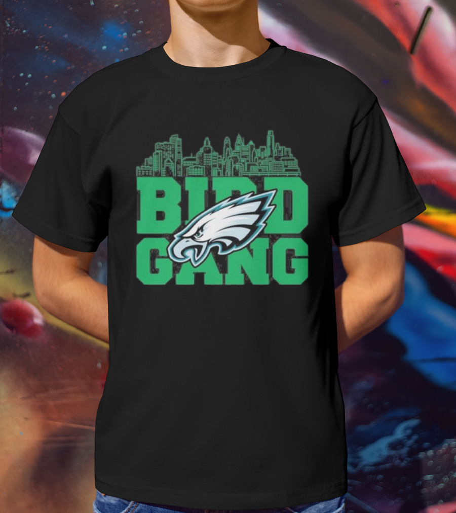 Bird Gang Philadelphia Eagles Bird Head Skyline T-Shirt