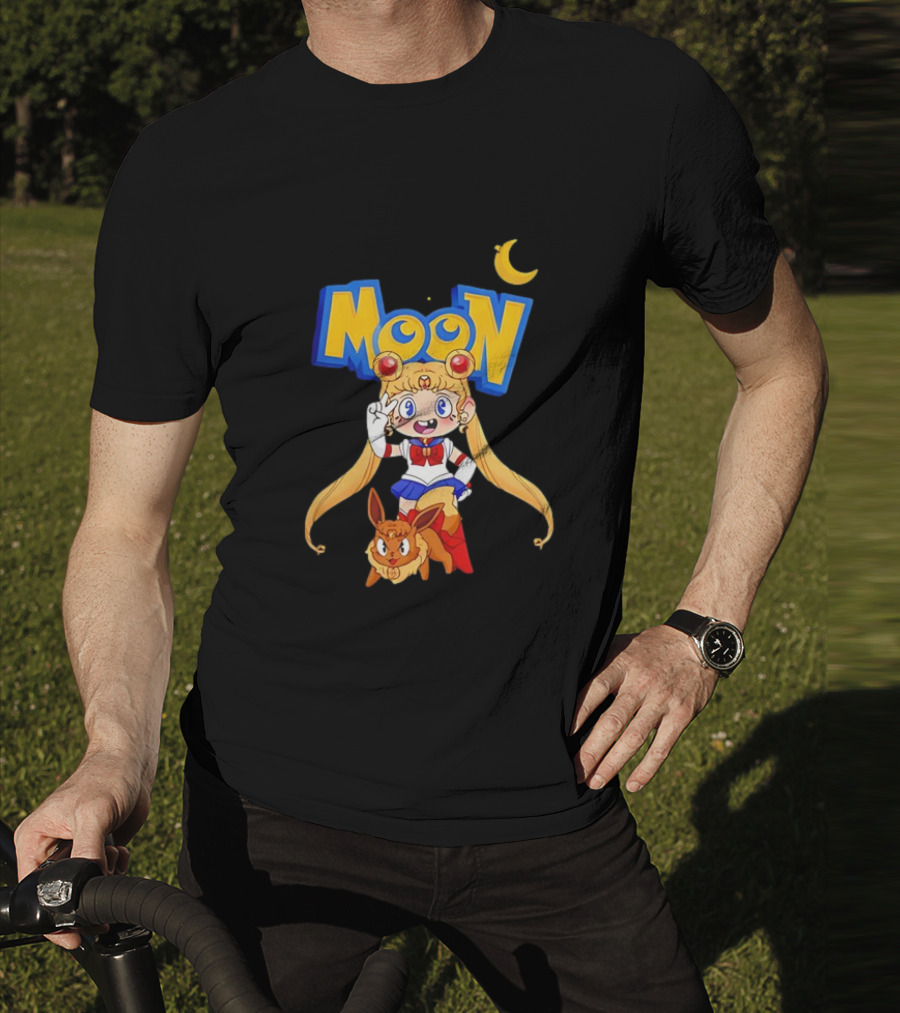 Sailor Moon Pokemon Mashup With Cartoon Sailormon And Eevee Moon T-Shirt
