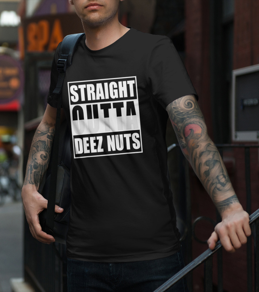Straight Outta Deez Nuts Christmas T-Shirt