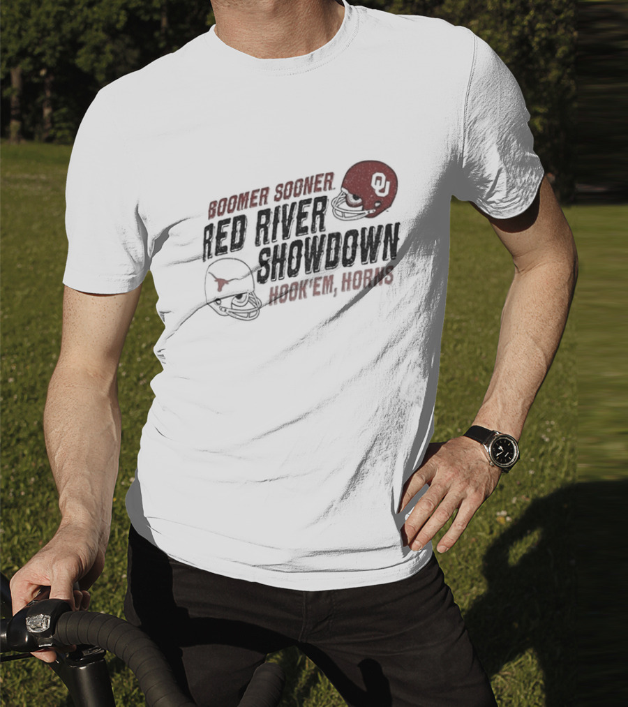 Boomer Sooner Hook 'Em Horns Red River Showdown OU Texas T-Shirt
