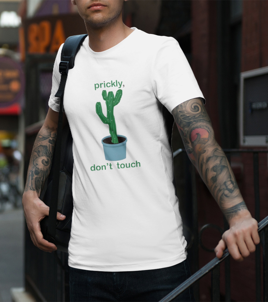 Prickly Don't Touch Cactus Cartoon Meme T-Shirt