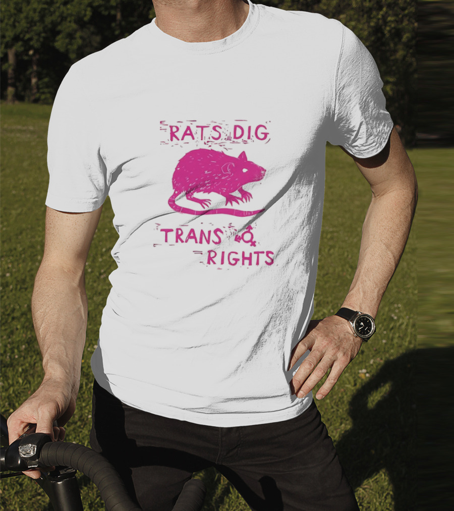 Rats Dig Trans Rights Retro Pink Rat T-Shirt
