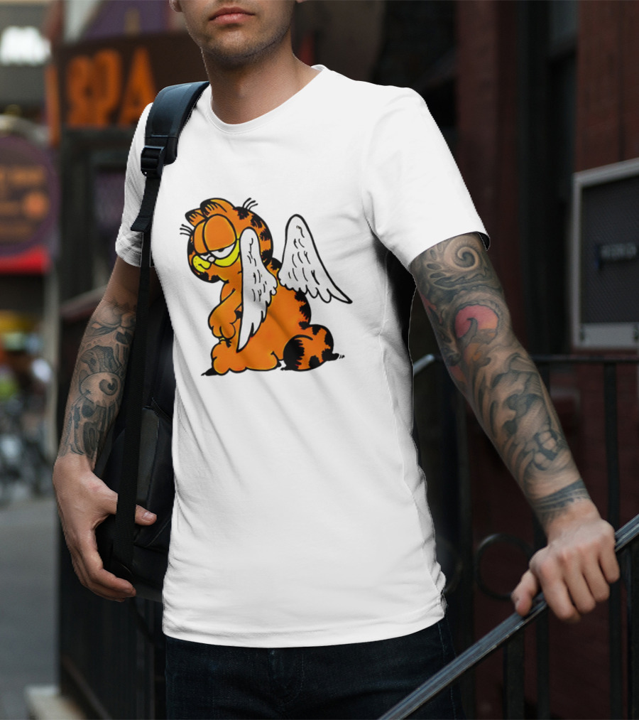 Angel Garfield Funny Vintage Comic Character With Wings T-Shirt