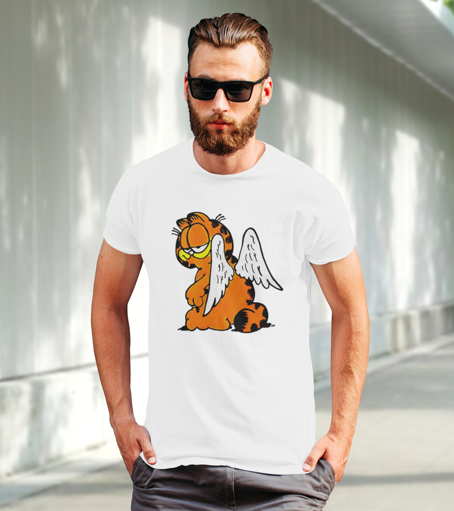 Angel Garfield Funny Vintage Comic Character With Wings T-Shirt