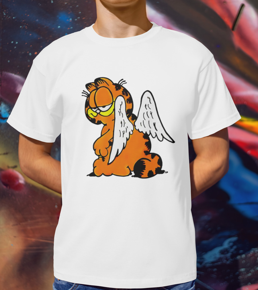 Angel Garfield Funny Vintage Comic Character With Wings T-Shirt