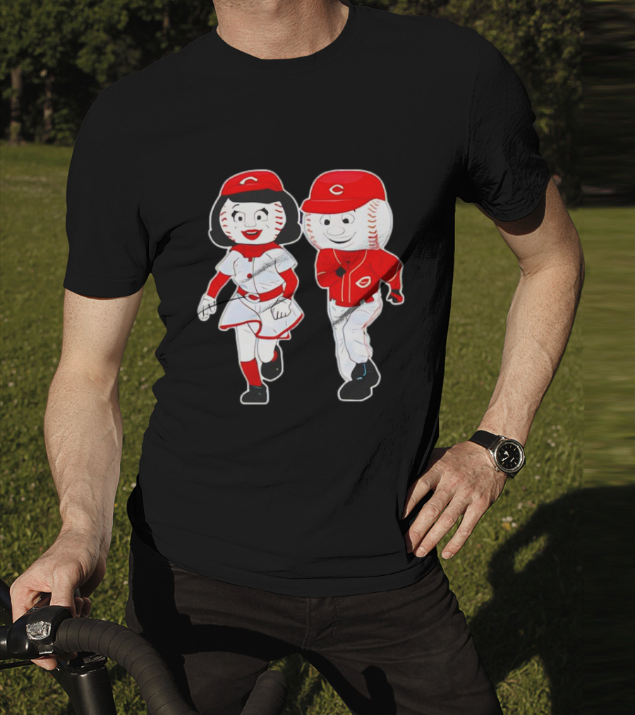 Cincinnati Reds Rosie Red And Mr. Red Mascots T-Shirt