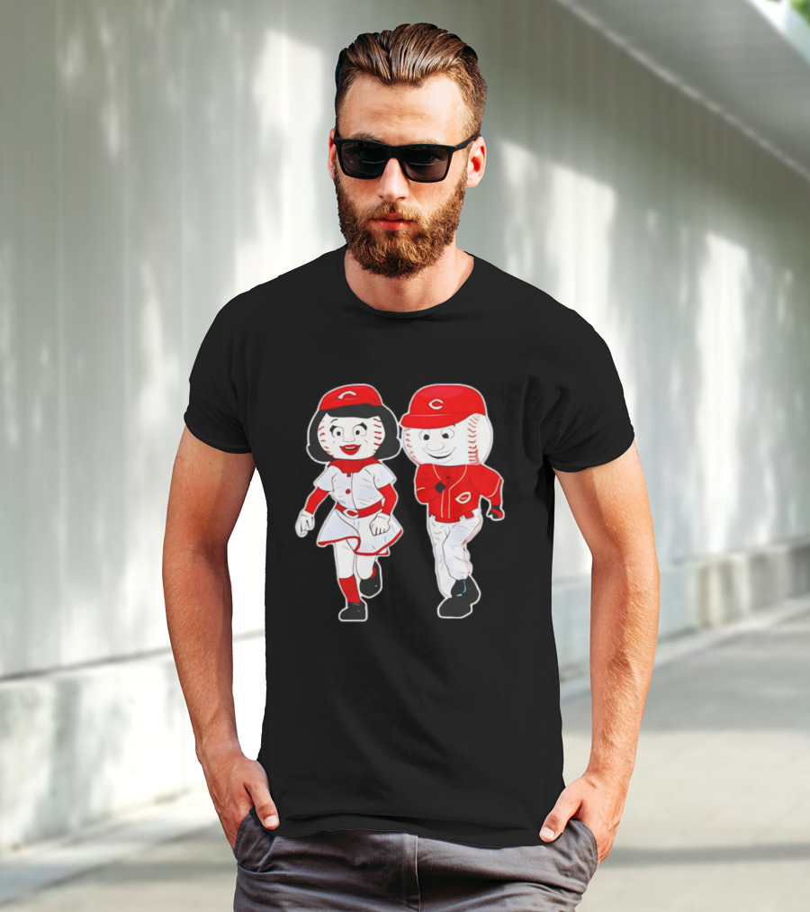 Cincinnati Reds Rosie Red And Mr. Red Mascots T-Shirt