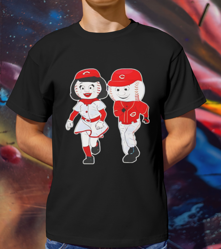 Cincinnati Reds Rosie Red And Mr. Red Mascots T-Shirt