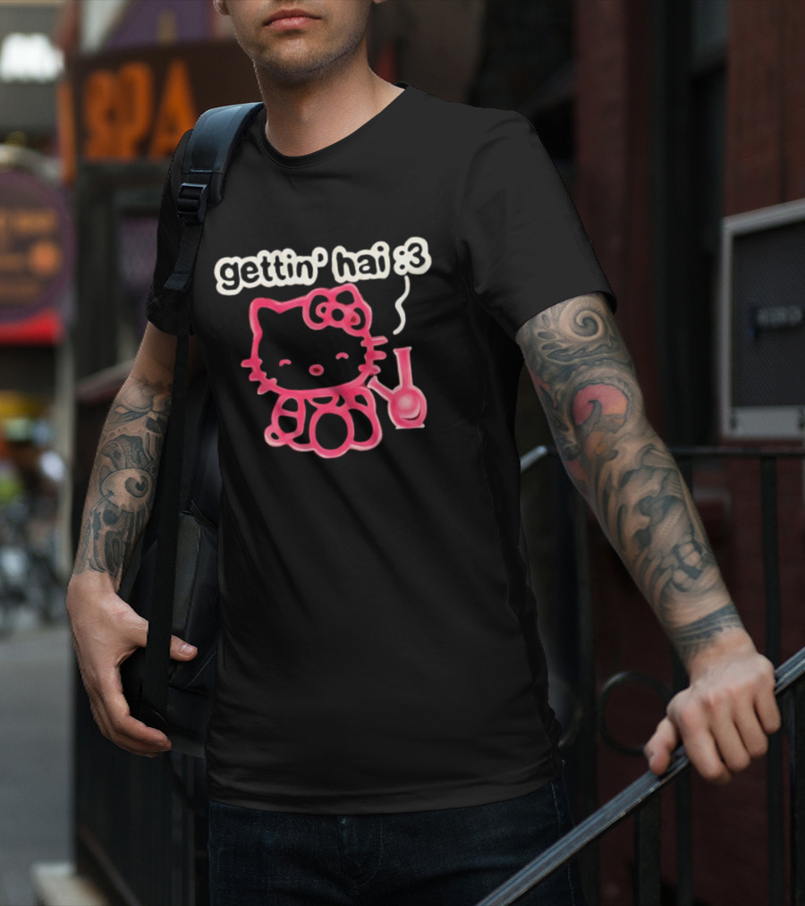 Gettin Hai :3 Hello Kitty Meme T-Shirt