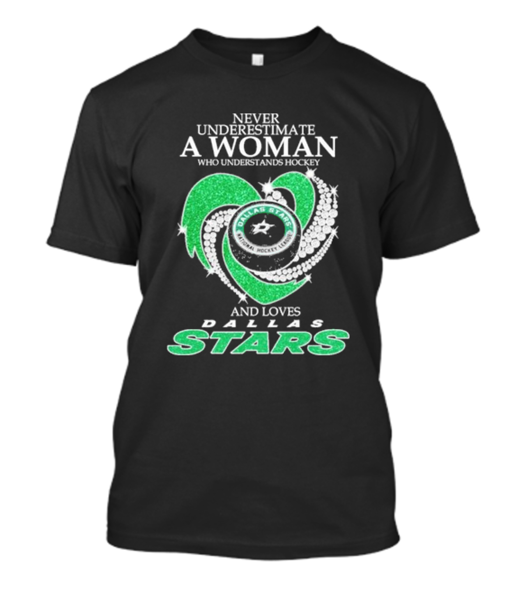 Never Underestimate A Woman Who Understands Hockey And Loves Dallas Stars T-Shirt