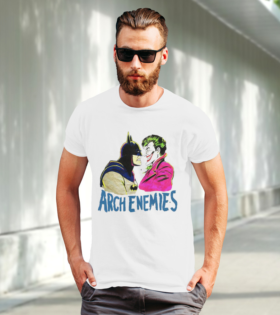 Batman Joker Arch Enemies Comics Face-Off Iconic Showdown T-Shirt