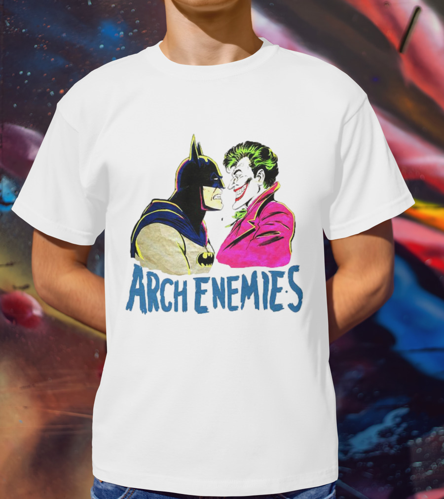 Batman Joker Arch Enemies Comics Face-Off Iconic Showdown T-Shirt