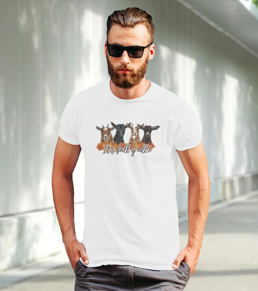 It’s Fall Y’All Goats And Autumn Leaves T-Shirt
