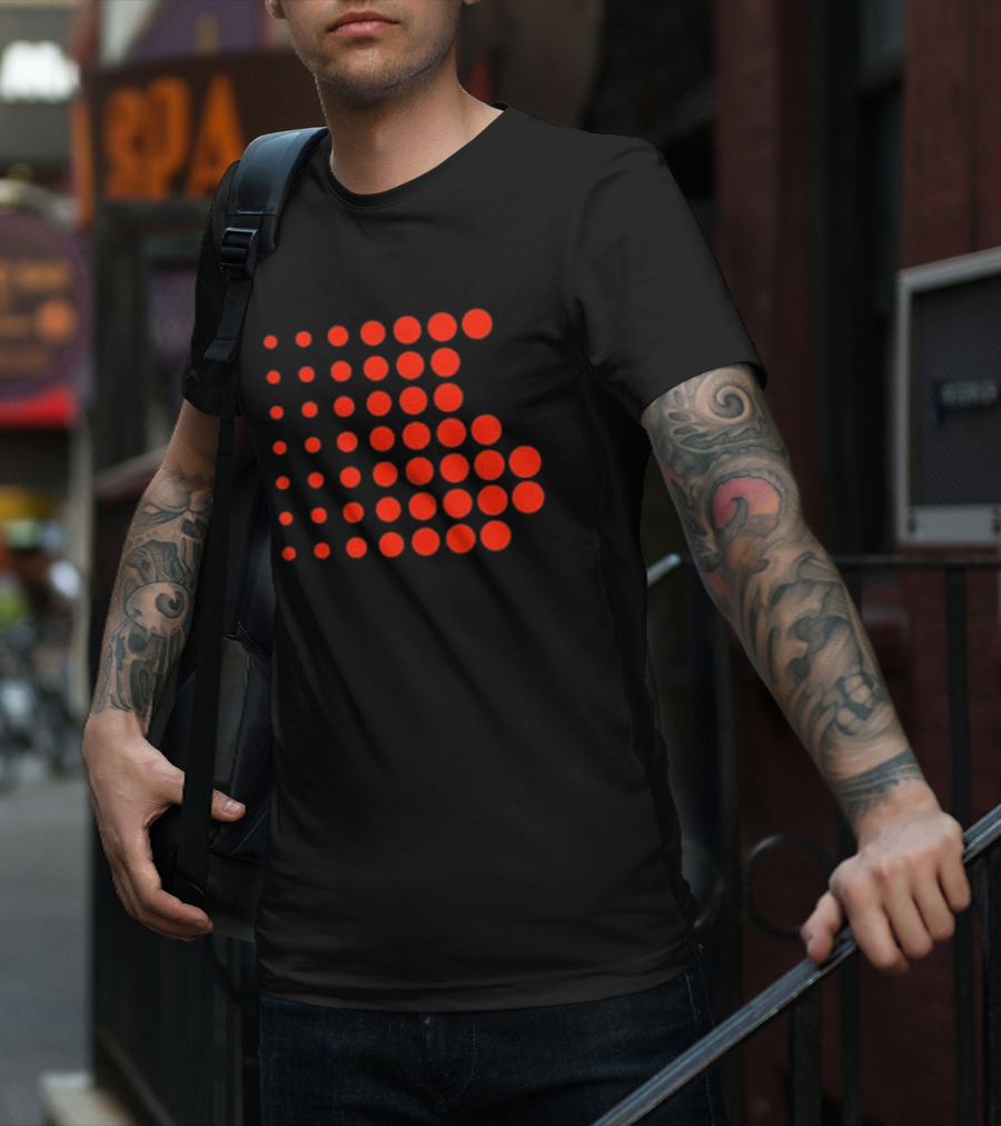 Os-0001 Tetris-Inspired Red Dot Matrix T-Shirt