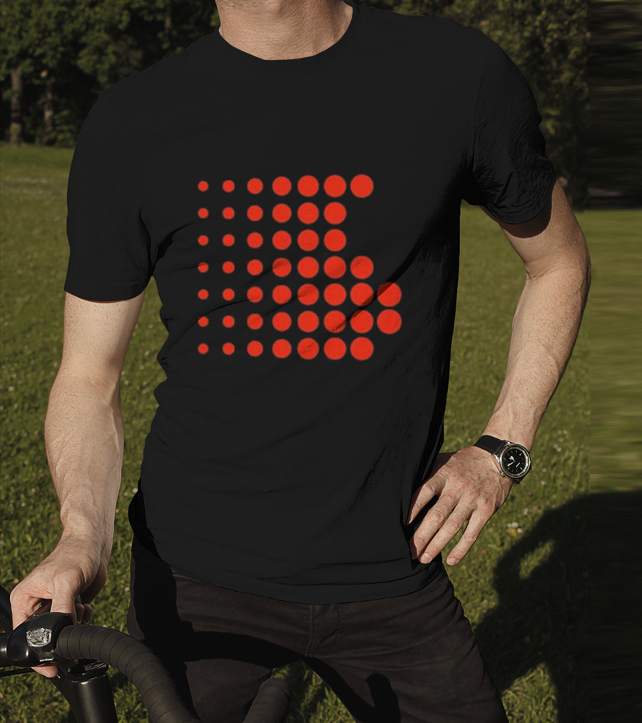 Os-0001 Tetris-Inspired Red Dot Matrix T-Shirt