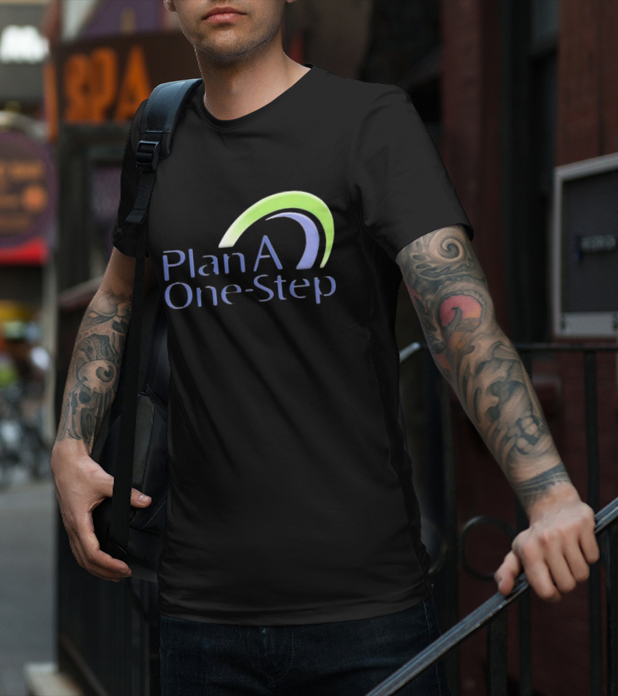 Plan A One Step Green Blue Curve T-Shirt