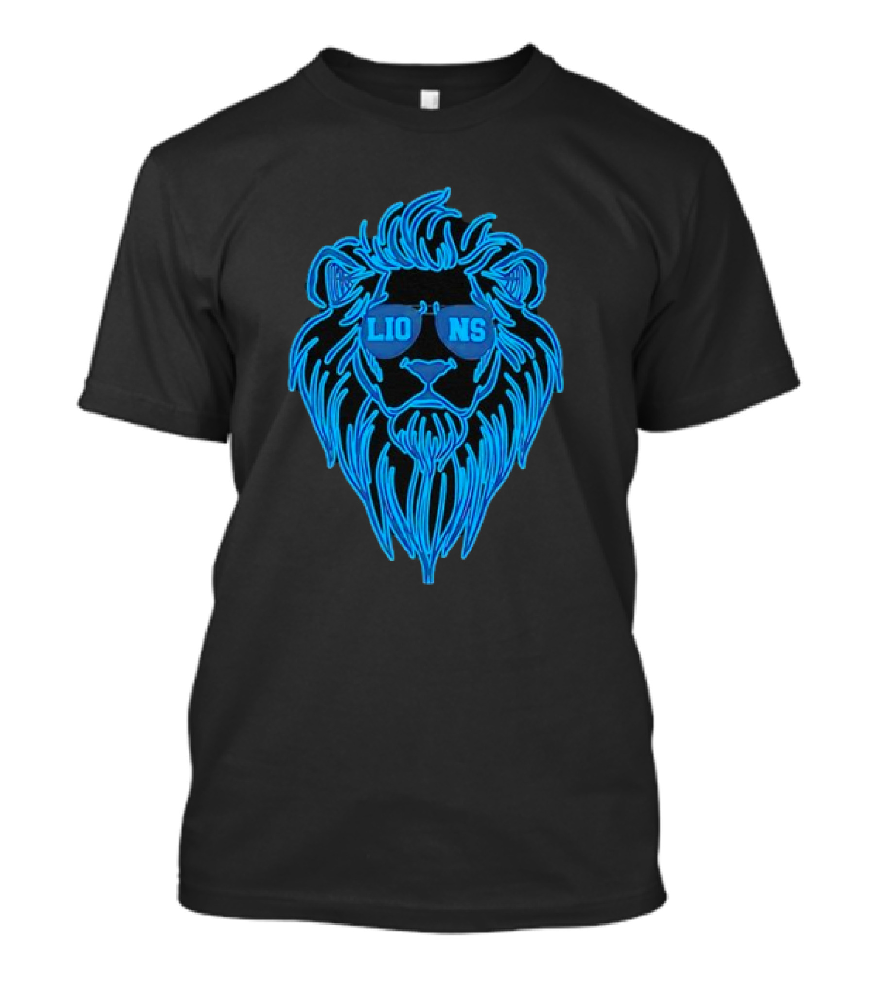 Detroit Lions Football Mascot With Sunglasses T-Shirt