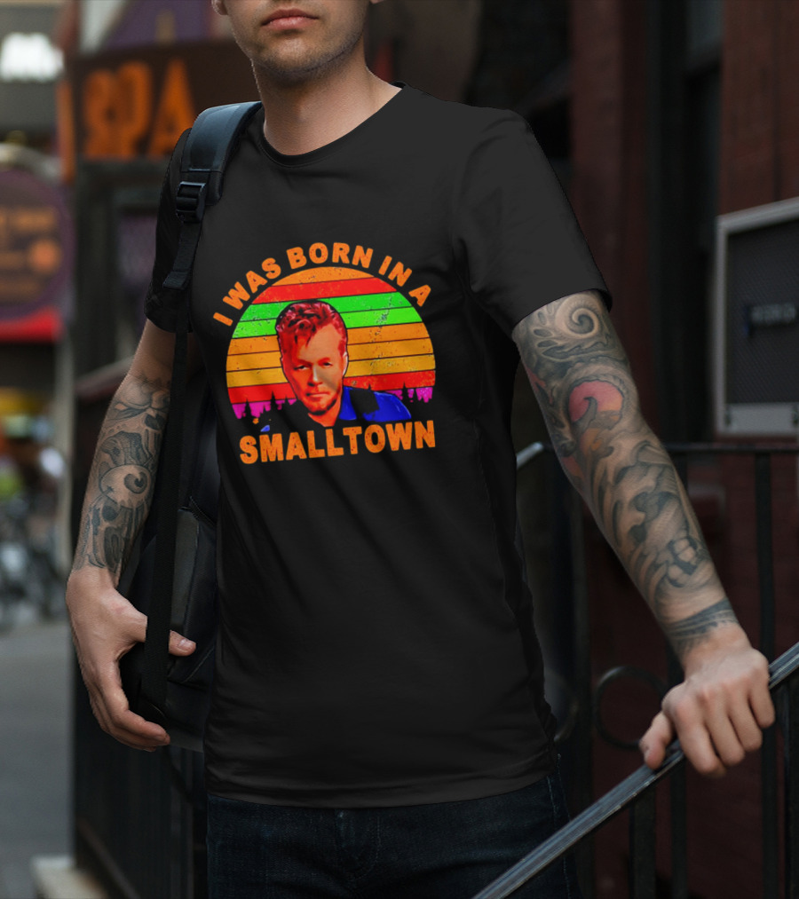 I Was Born In A Small Town Vintage John Mellencamp Retro Sunset T-Shirt