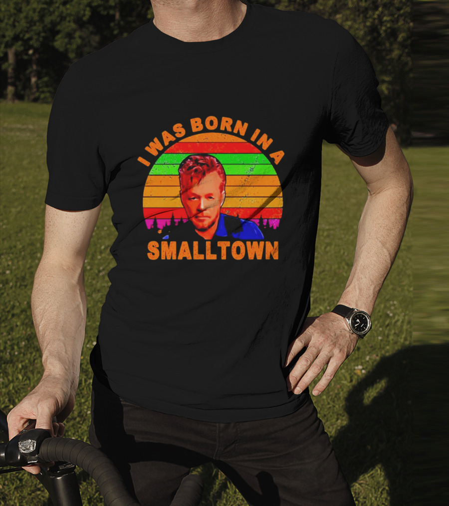 I Was Born In A Small Town Vintage John Mellencamp Retro Sunset T-Shirt