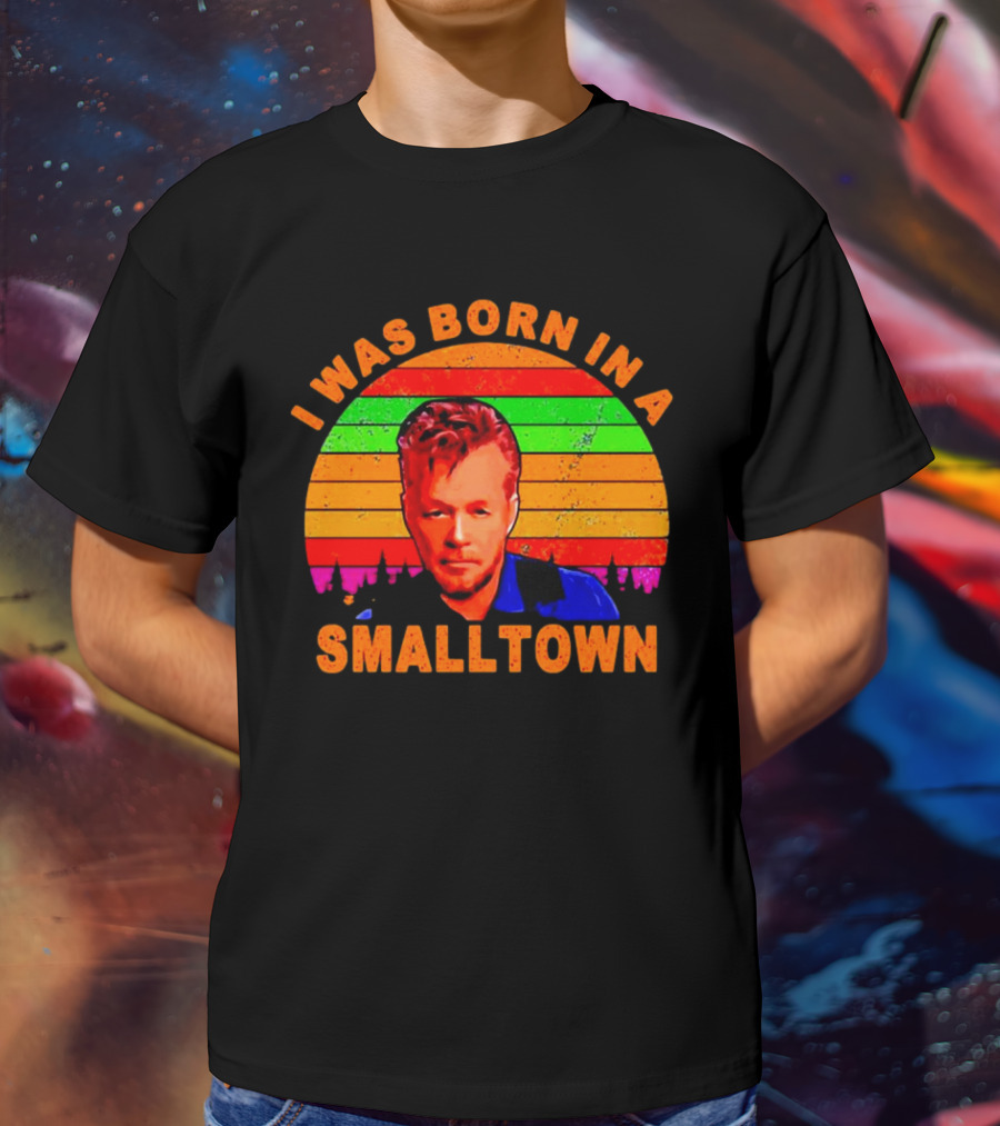 I Was Born In A Small Town Vintage John Mellencamp Retro Sunset T-Shirt