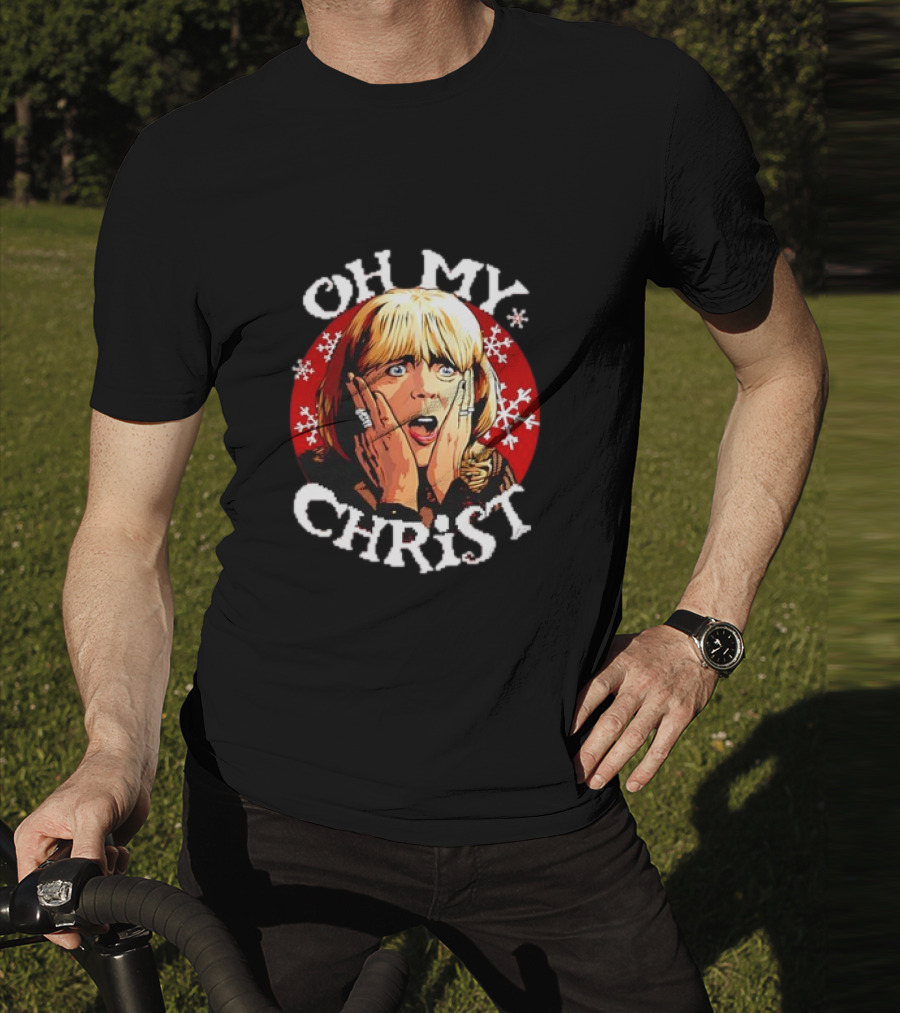 Oh My Christ Pam Christmas Jumper Holiday Snowflakes Classic Scene T-Shirt