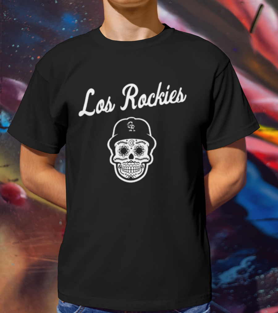 Skull Los Rockies CR Baseball T-Shirt