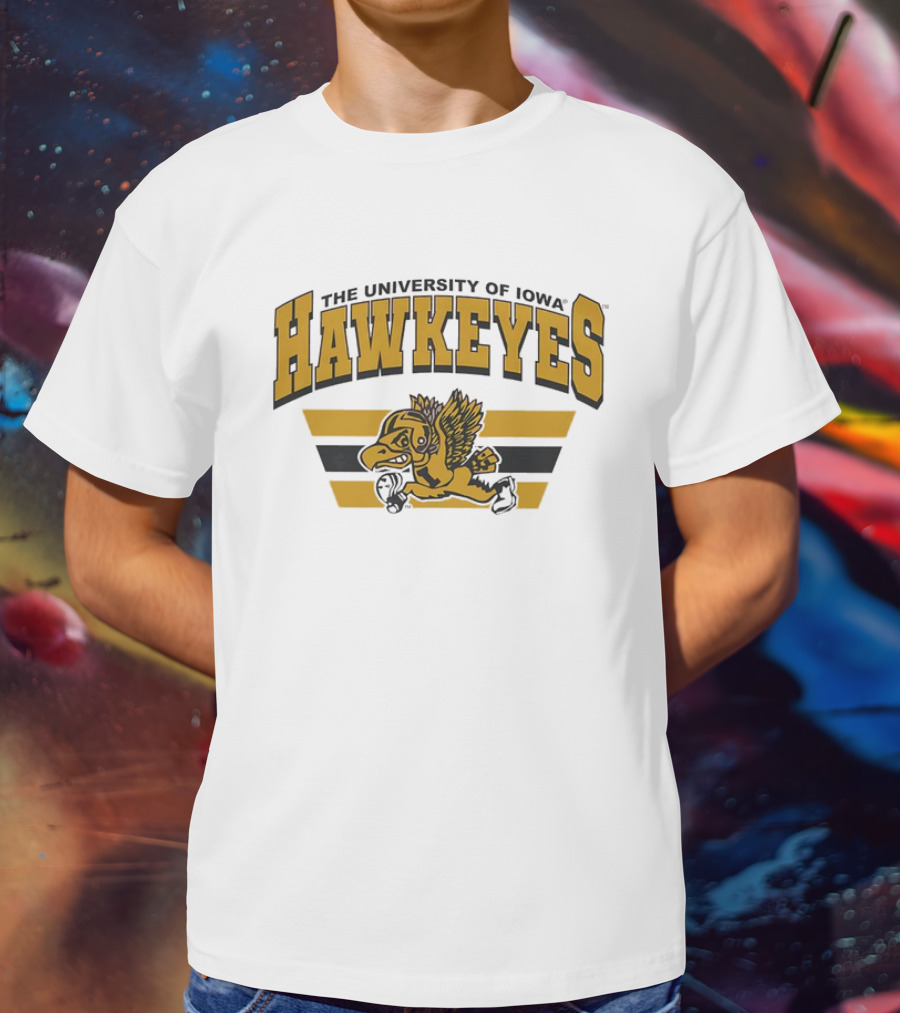 The University Of Iowa Hawkeyes Flying Mascot Sports T-Shirt