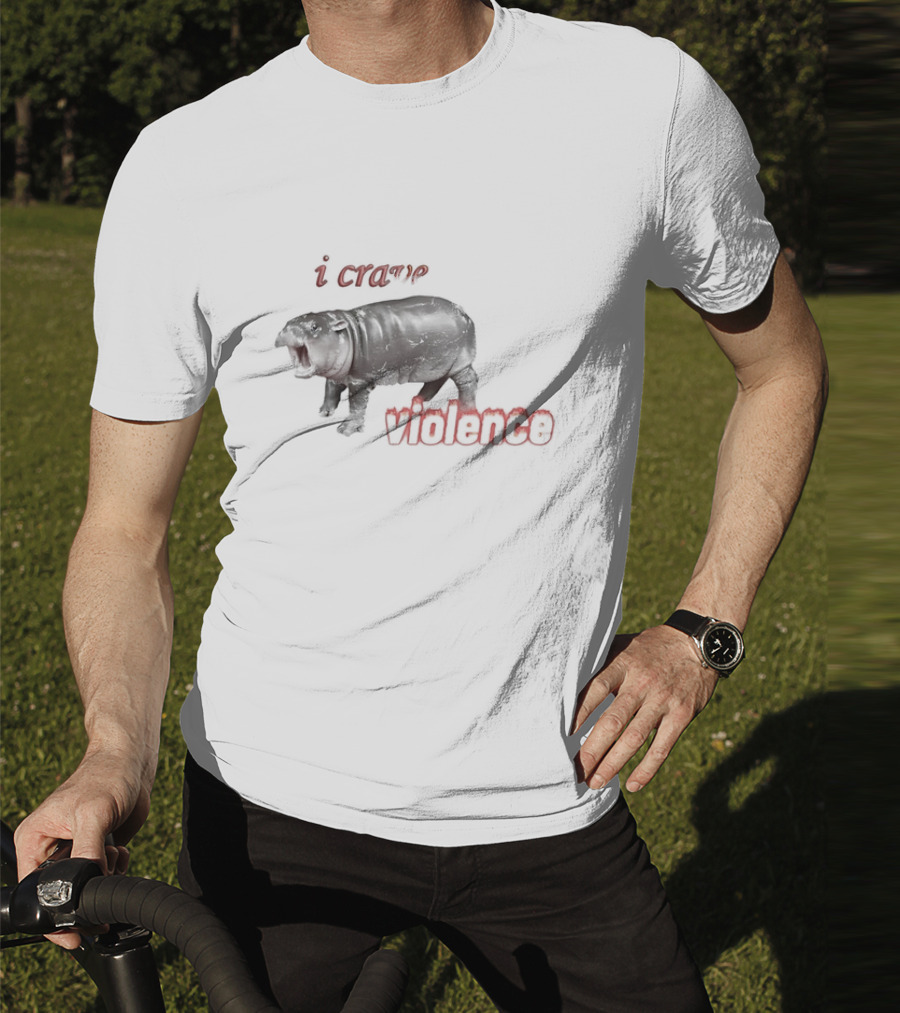 I Crave Violence Angry Hippo Mood T-Shirt