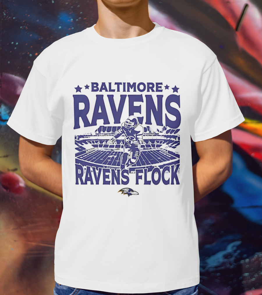 BALTIMORE RAVENS RAVENS FLOCK STADIUM FOOTBALL PLAYER T-Shirt