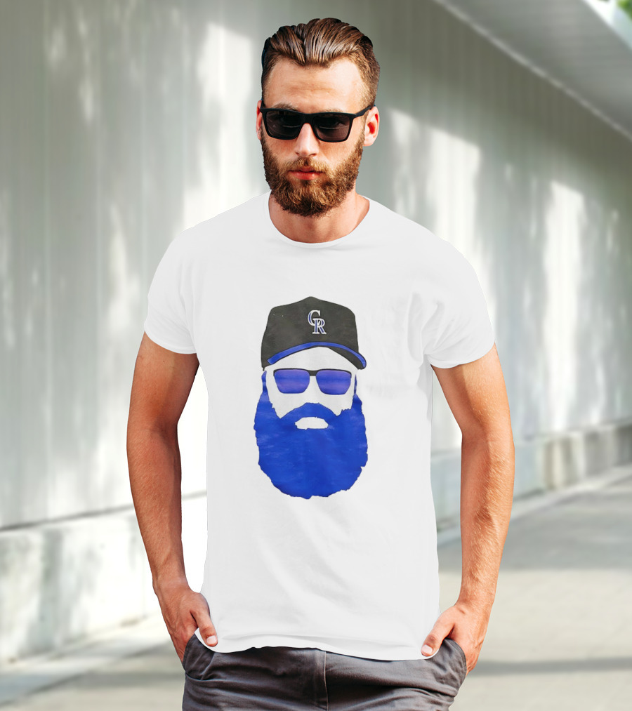 Charlie Blackmon Face Beard Sunglasses Colorado Rockies Baseball T-Shirt