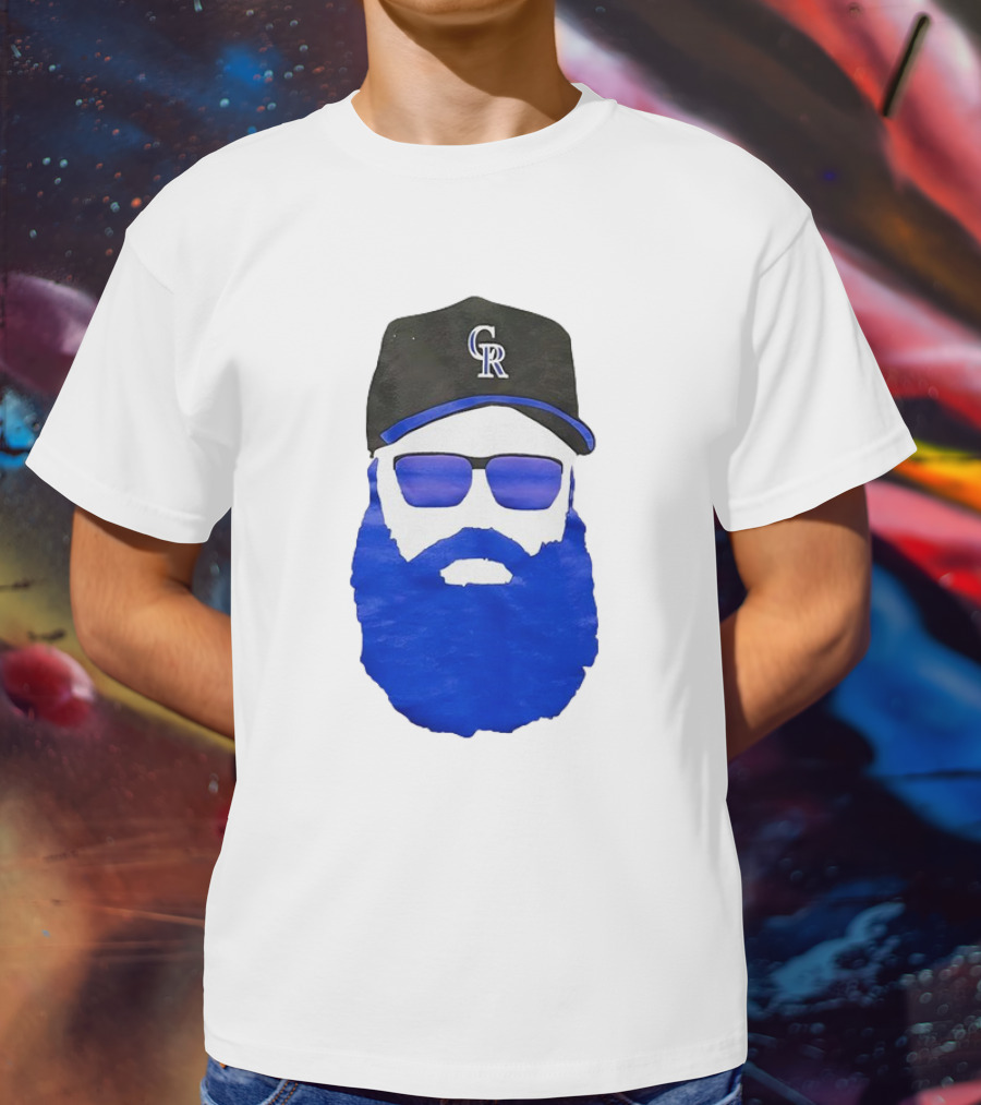 Charlie Blackmon Face Beard Sunglasses Colorado Rockies Baseball T-Shirt