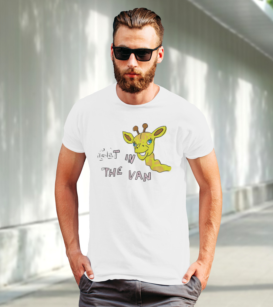 Giraffe Get In The Van Text Meme T-Shirt
