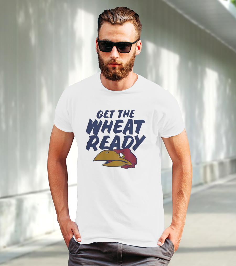Kansas Jayhawks Get The Wheat Ready Motivational Phrase With Team Mascot T-Shirt