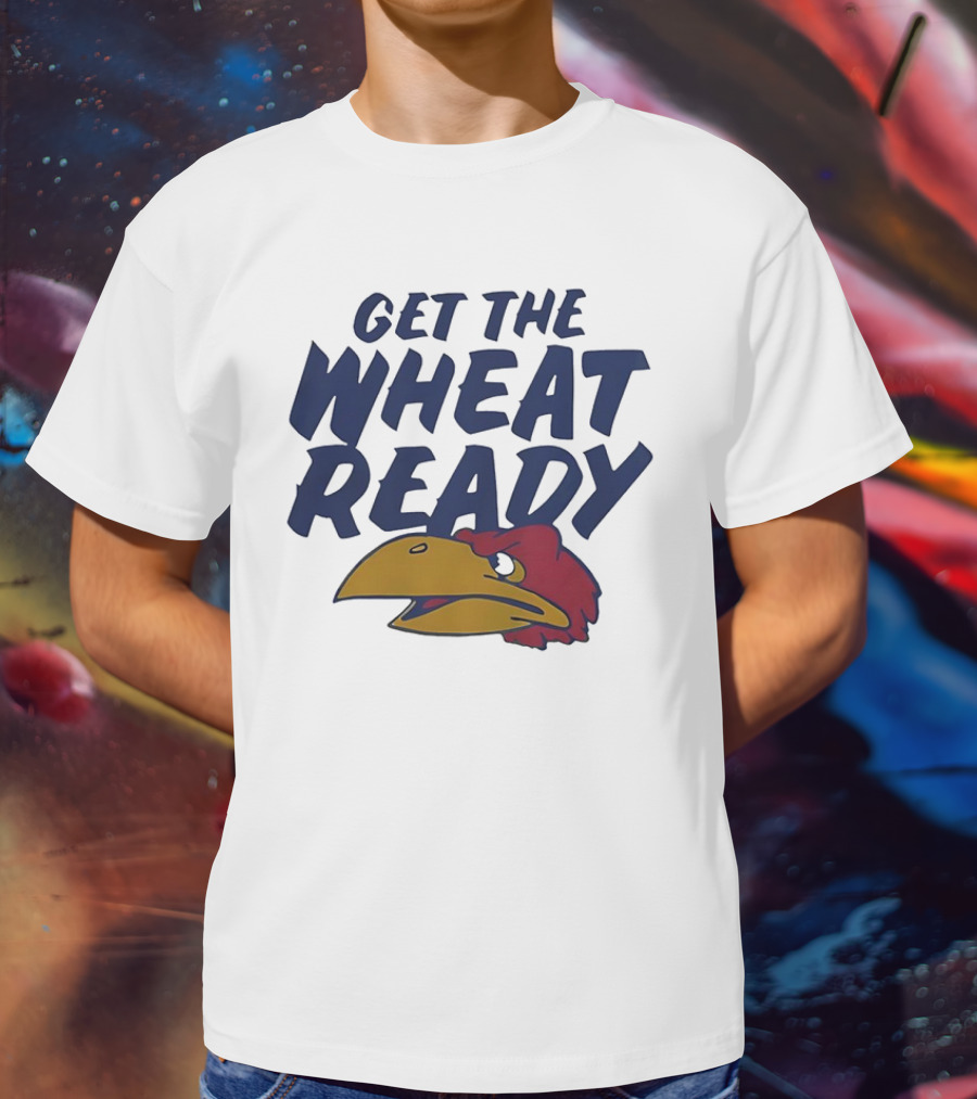 Kansas Jayhawks Get The Wheat Ready Motivational Phrase With Team Mascot T-Shirt
