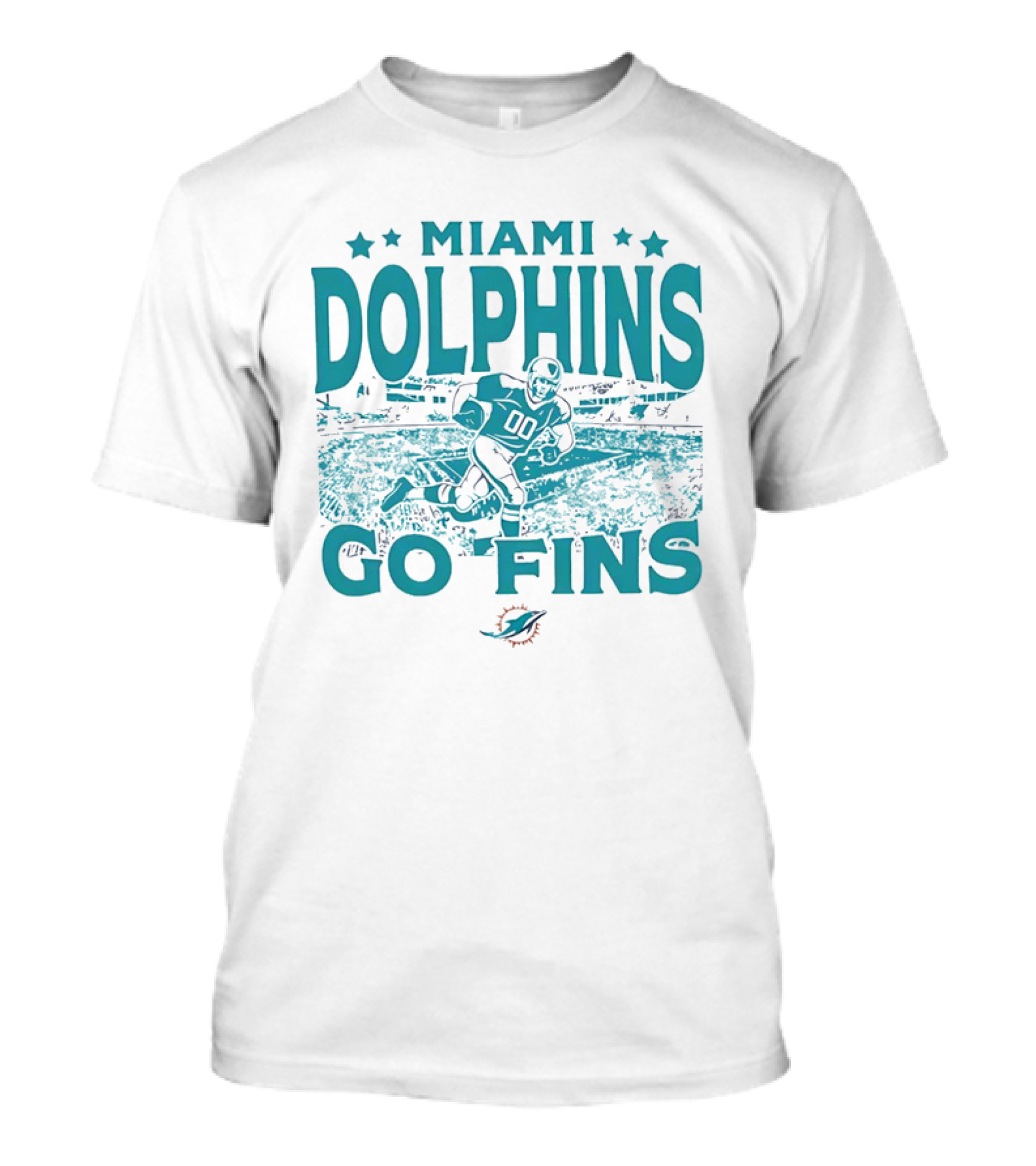 MIAMI DOLPHINS GO FINS Football Player Stadium T-Shirt