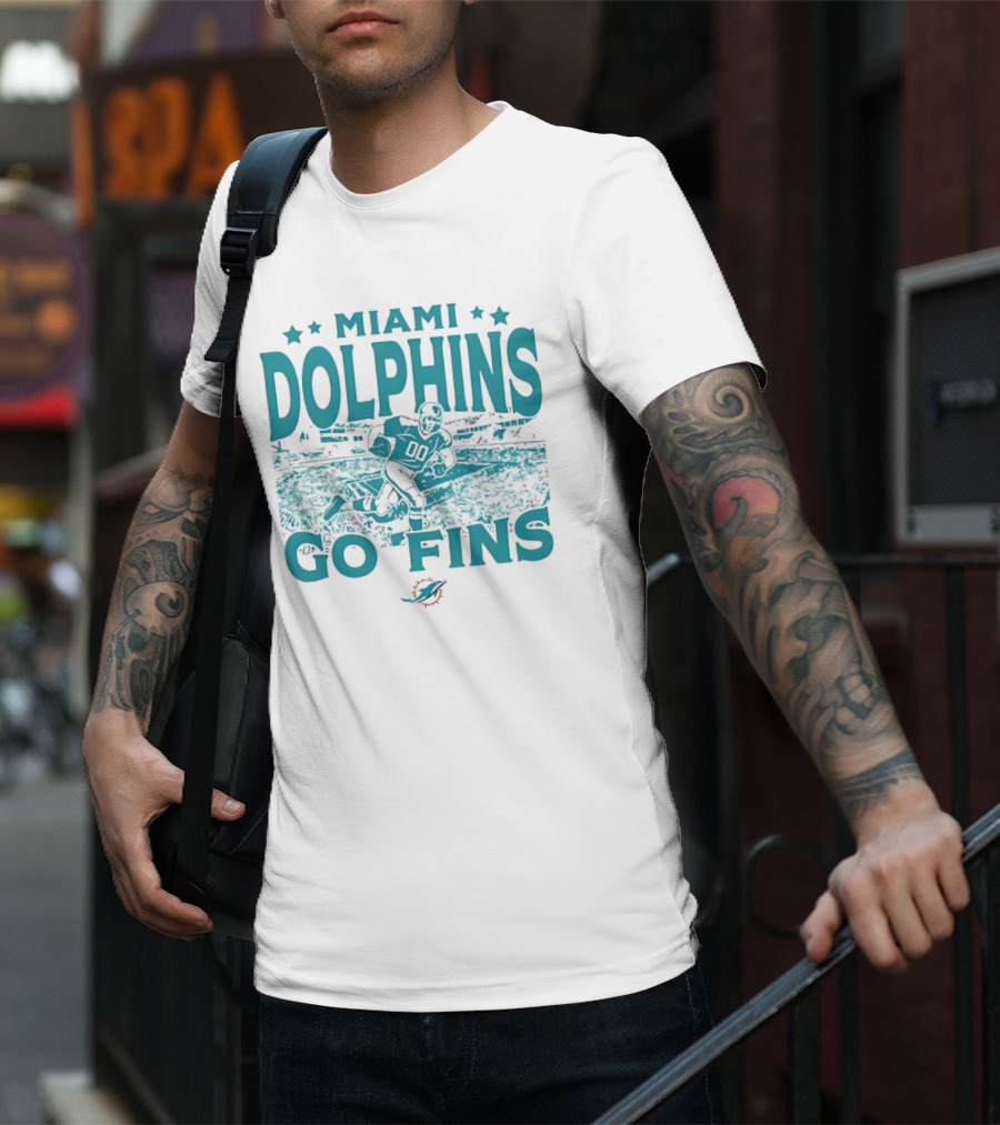 MIAMI DOLPHINS GO FINS Football Player Stadium T-Shirt