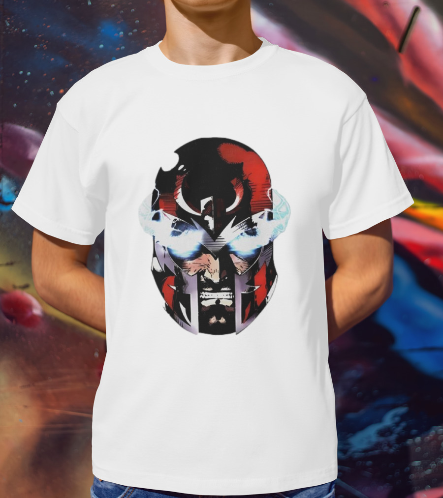 Rare Magneto Big Face Marvel Comic Villain Helmet Power T-Shirt