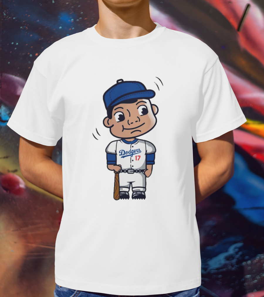Shohei Ohtani Dodgers 17 Cartoon Bobblehead T-Shirt