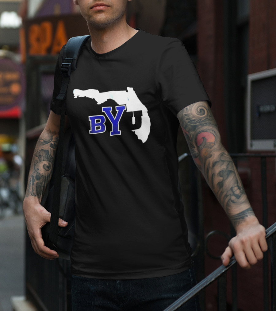 BYU Logo Over Florida Map T-Shirt