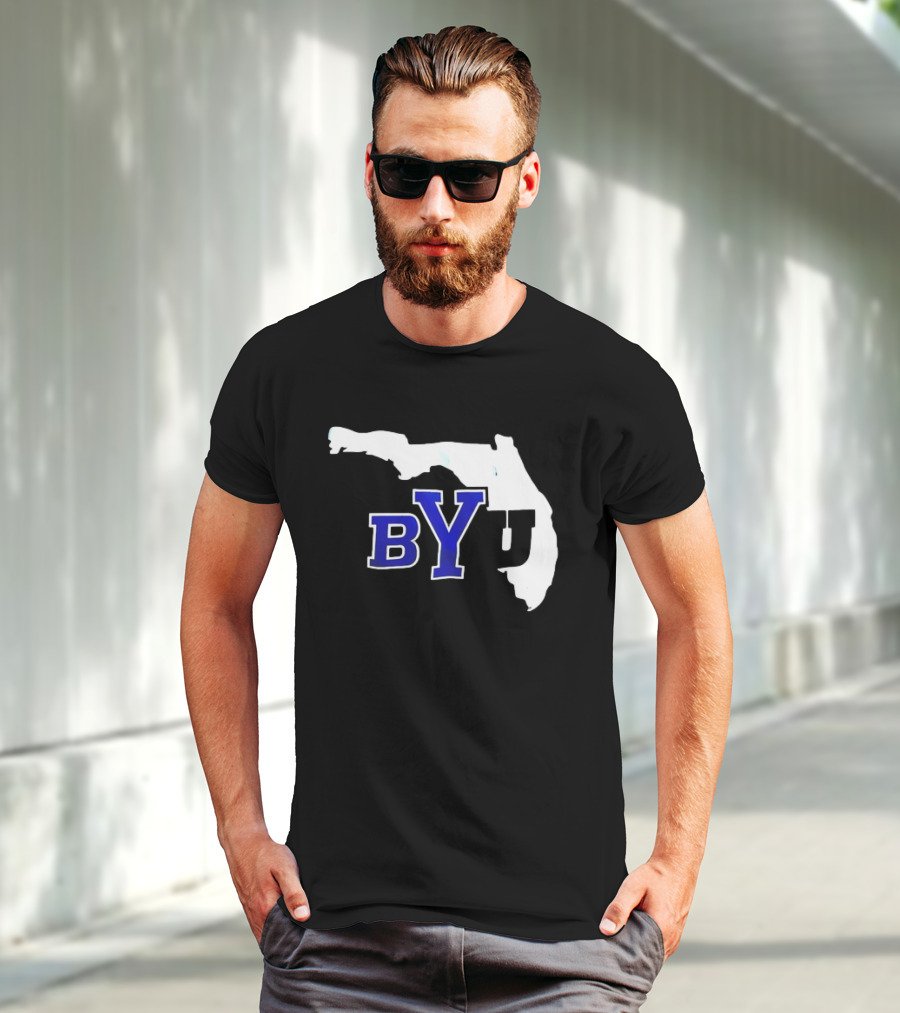 BYU Logo Over Florida Map T-Shirt