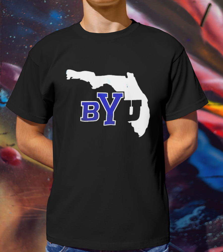 BYU Logo Over Florida Map T-Shirt