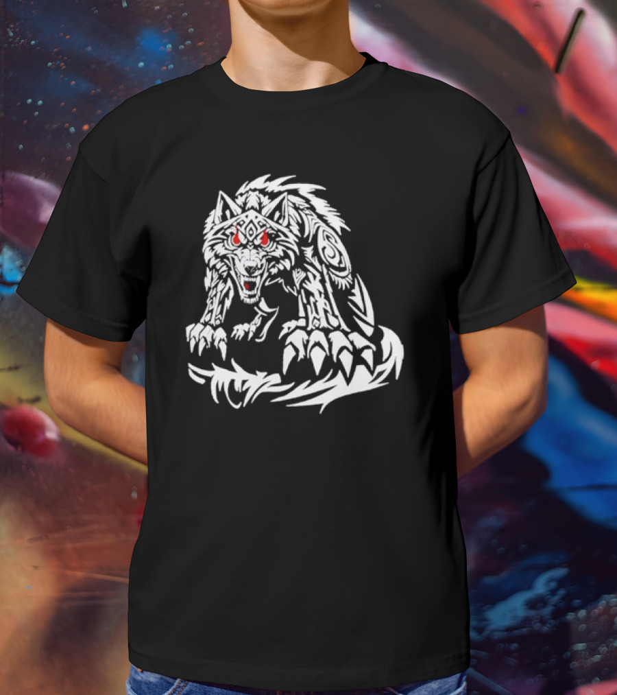 Jacob Fatu Wolf Classic Tribal Red Eyes T-Shirt