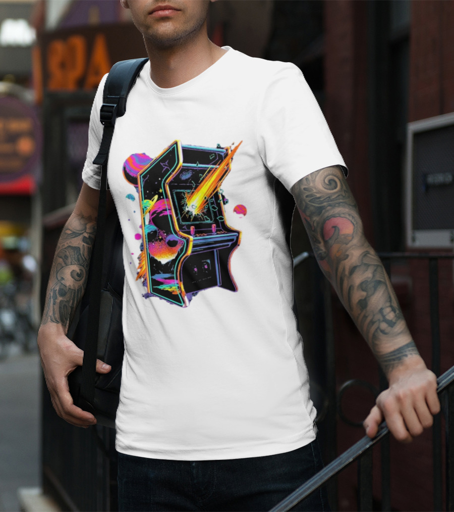 Arcade Nebula Intotheam Cosmic Retro Explosion T-Shirt