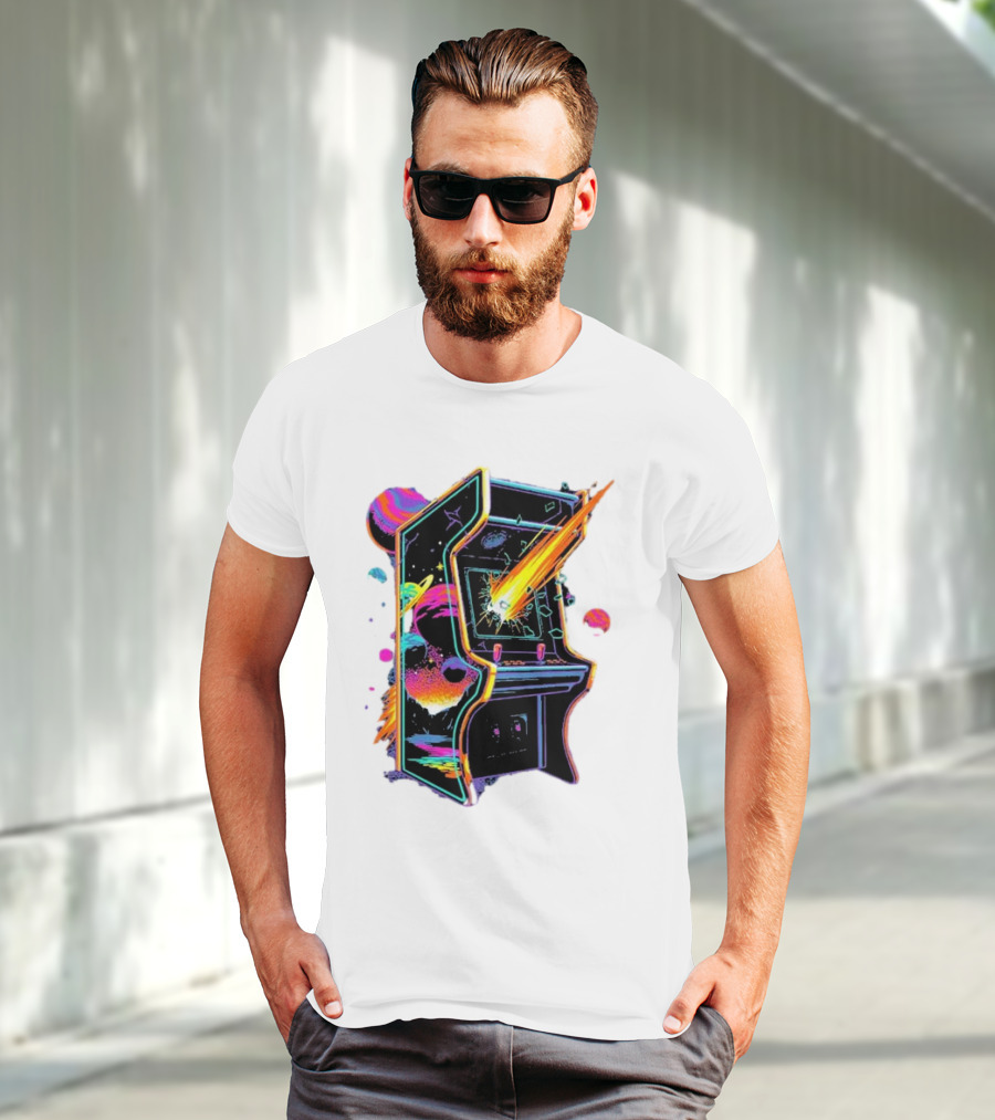 Arcade Nebula Intotheam Cosmic Retro Explosion T-Shirt