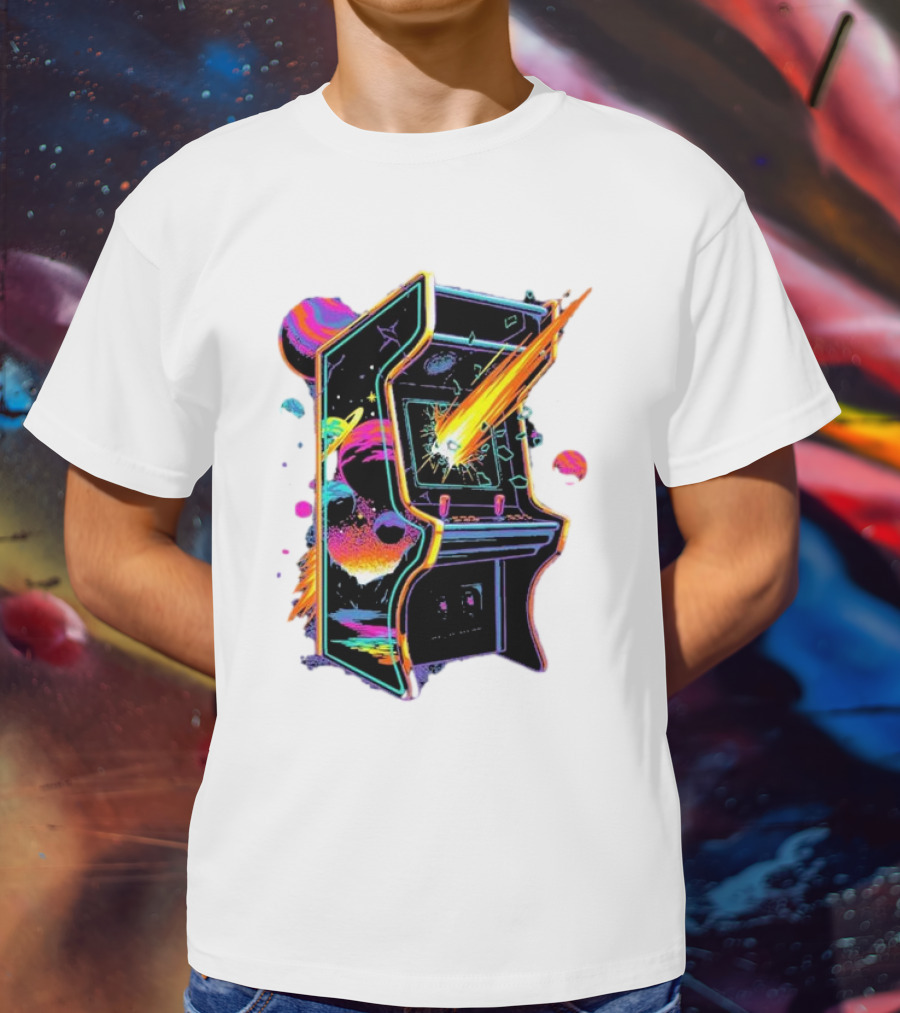 Arcade Nebula Intotheam Cosmic Retro Explosion T-Shirt