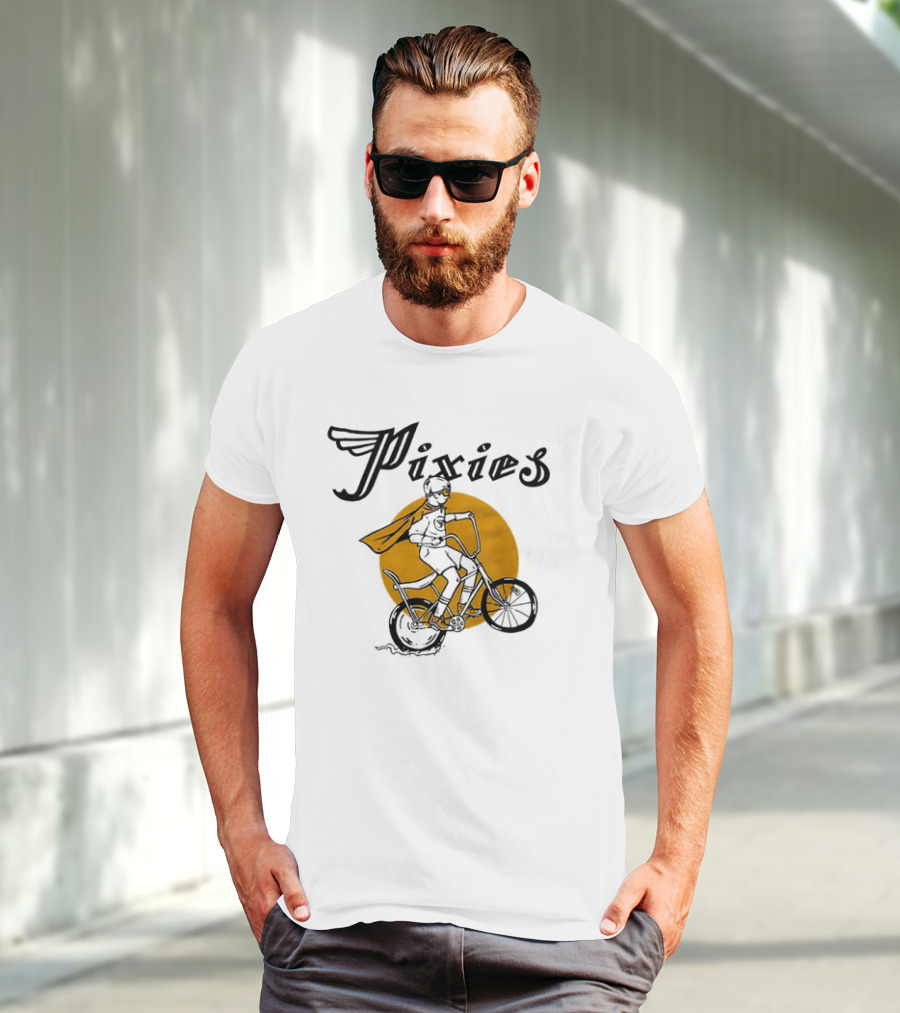 Pixies Retro Biking Superhero With Cape T-Shirt