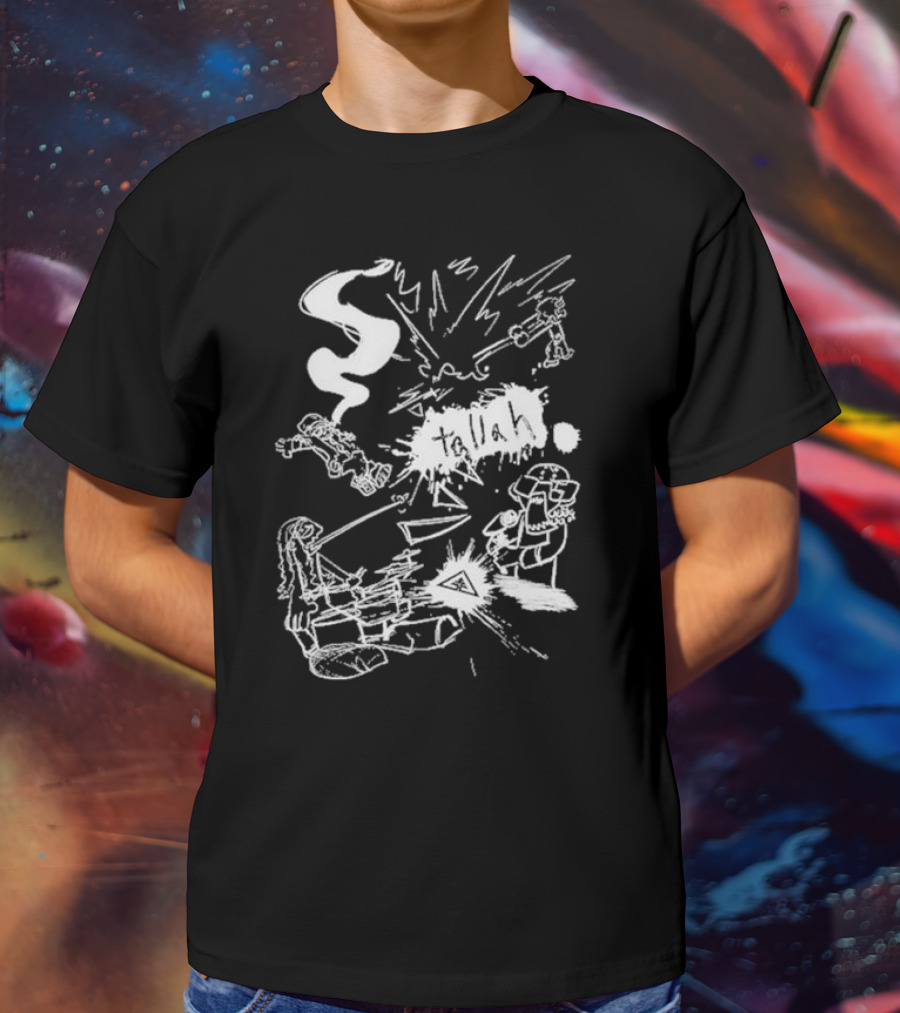 Nomad Hard Knock Black Tallah Abstract White Scribble T-Shirt