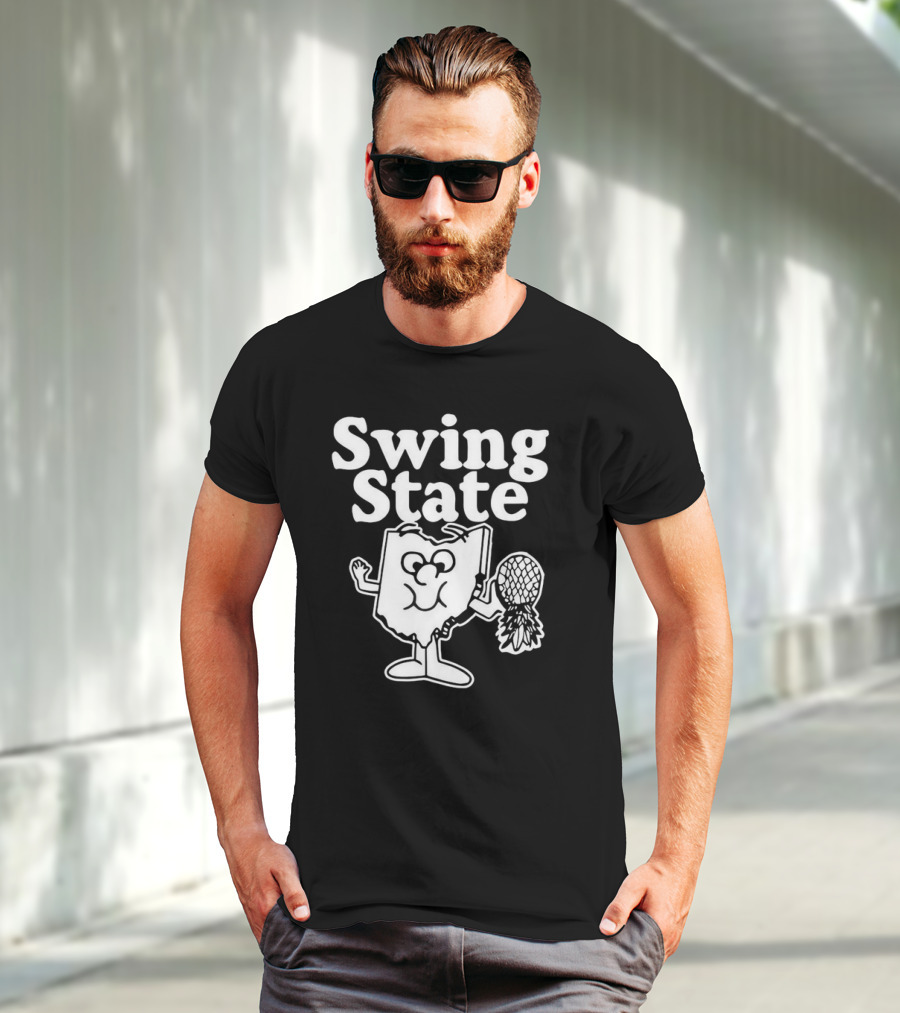Ohio Swing State Cartoon Character With Bat And Ball T-Shirt