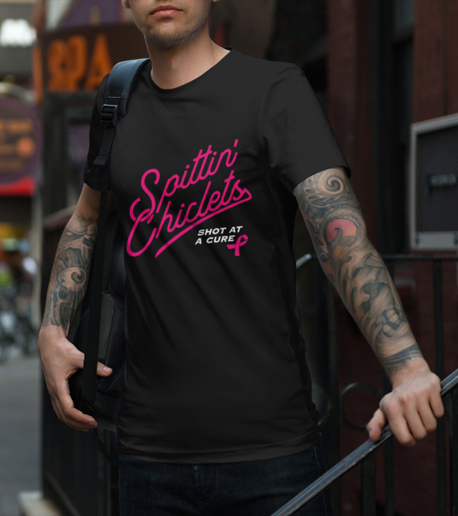 Spittin Chiclets Shot At A Cure Breast Cancer Awareness Collaboration T-Shirt